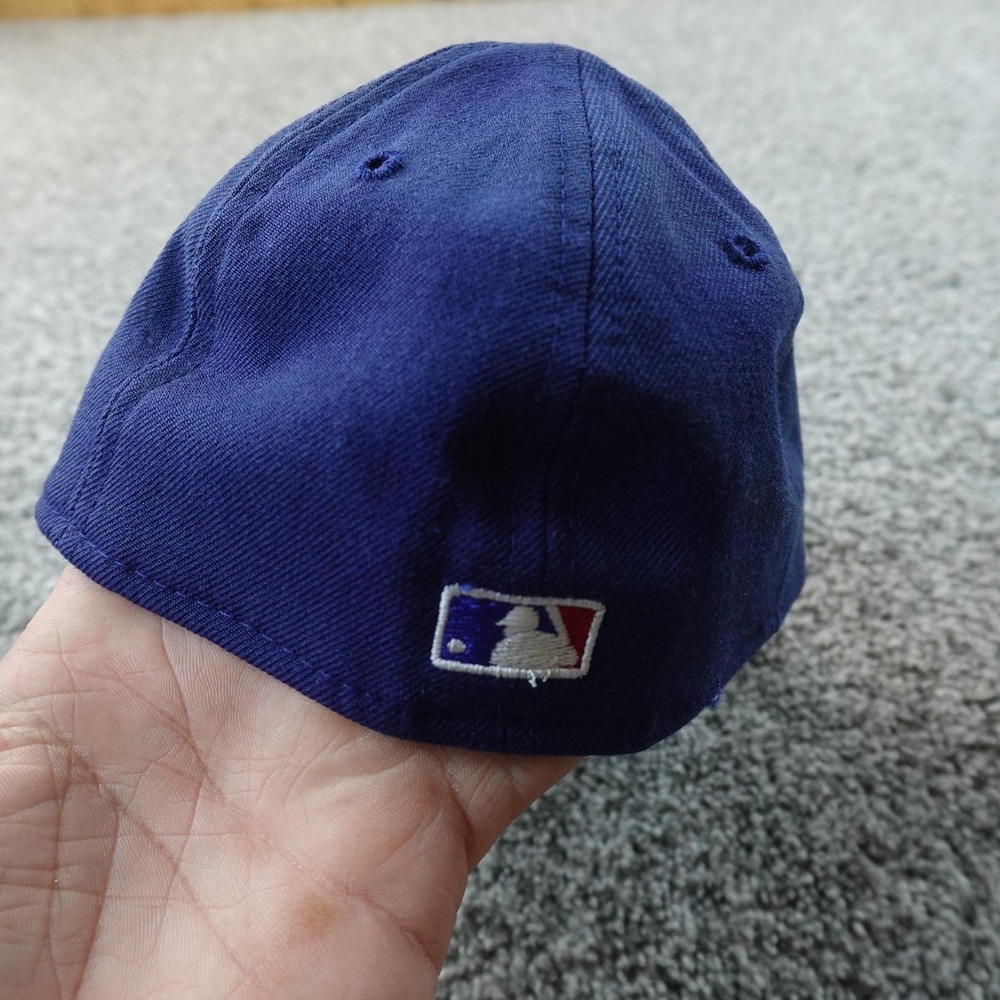 VTG Chicago Cubs Hat Cap Fitted Mens 7 Blue MLB Baseball New Era Wool 90s USA - Picture 4 of 11